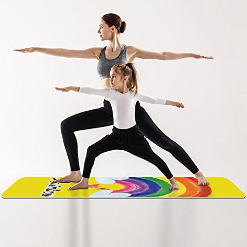 Yoga Mat, tapetes de ioga para treino doméstico, tapete de exercícios, tapetes de exercícios, pilates, tapete, arco -íris