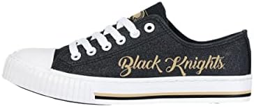 Cavaleiros negros do exército NCAA Womens Color Glitter Low Top Canvas Shoes - 7