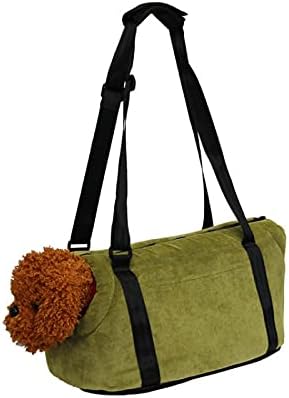 'N/A' Flanela macia e confortável e respirável bolsa de estimação, saco de cachorro diagonal ao ar livre, passeio de transporte verde