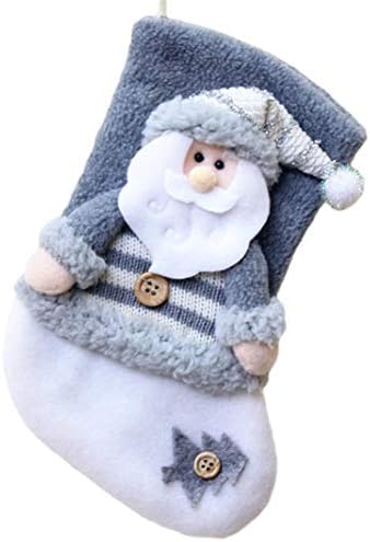 GLJYG Christmas Stocking 3D Made de Natal meias clássicas de Natal Santa Snowman Rena, Natal, cara, cara