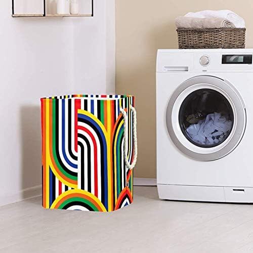 Abstract Art Art Disco colorido Rainbow Pattern Laundry Horting Bucket for Kids Room Organizador de Nursery Home Armazenamento