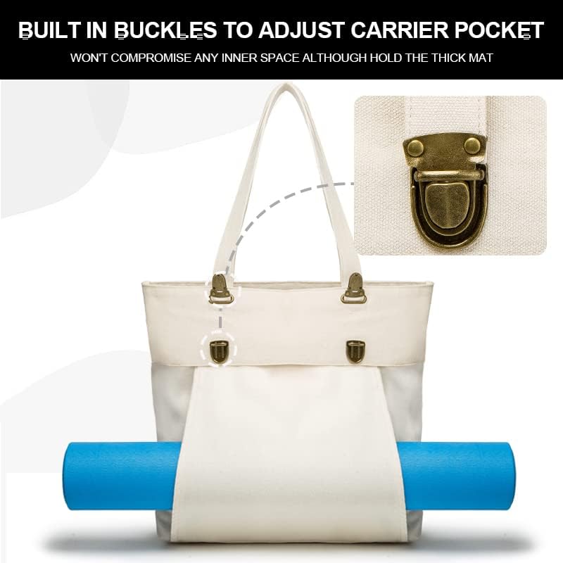 Bolsa de tapete de ioga de kuak com bolso de transportadora de tapete de ioga ajustável, sacolas de lona, ​​bolsa de ombro de