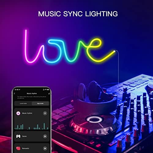 Luz de corda de neon rgbic, luzes de corda LED de 9,8 pés com sincronização musical, modo de iluminação DIY, compatível com Alexa e