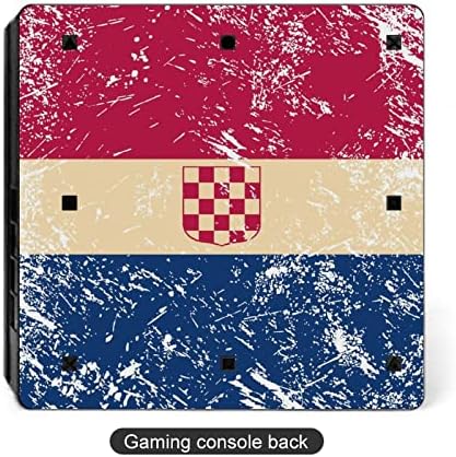 Croácia bandeira retro adesiva fofa Protetor de pele Slim Tampa para PS-4 Slim/PS-4 Pro Console & 2 Controller
