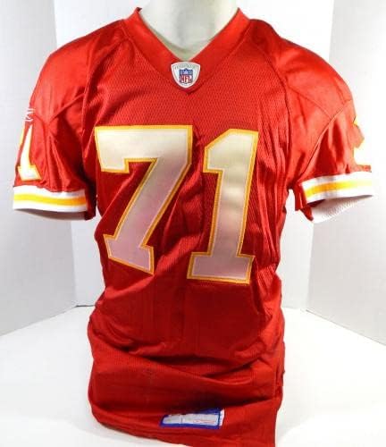 2004 Kansas City Chiefs 71 Jogo emitido Red Jersey 52 DP32162 - Jerseys de Jerseys usados ​​na NFL não assinada