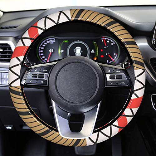 Arte geométrica 3D Patterning Wheel Capa Centro de carro Console Tampa de capa macia Tampa da capa da capa do cinto de segurança
