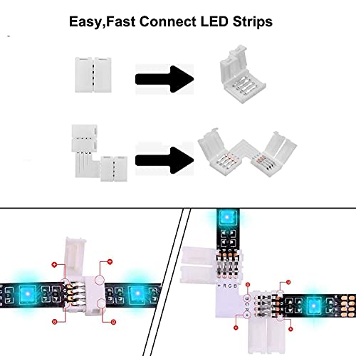 Conectores de LED de 4 pinos da forma de Fntek L, 10 mm de 10 mm de ângulo reto de ângulo de ângulo reto de soldado