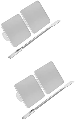 Besportble 2 conjuntos Paleta de anel Aço inoxidável Conjunto externo Conjunto de aço inoxidável Mini maquiagem