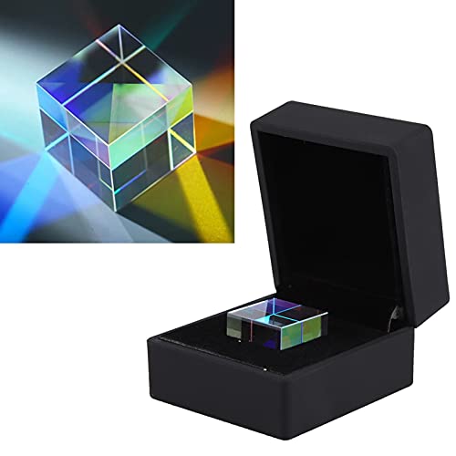 Prisma de vidro óptico, 23 * 23 * 23mm de prisma de vidro óptico, cubo de dispersão RGB prisma prisma de vidro para ensinar