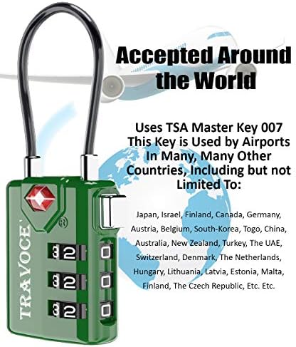 Alerta de pesquisa TSA TSA Aprovado Travessuras de bagagem de bagagem de cabos para mala, ginástica, caixa de ferramentas, mochila
