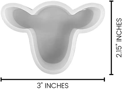 Molde de silicone da cabeça de vaca | Tamanho 3 largura x 2,15 comprimento x 0,8 Tamanho do clipe de ventilação profunda