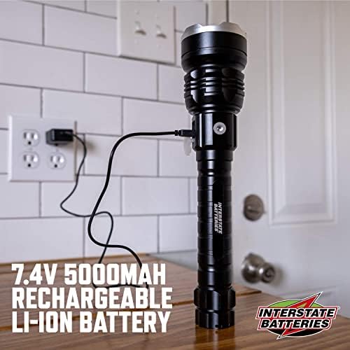 Baterias interestaduais Recarregam a lanterna Power Bank Zoomable, montável, ajustável e portátil Luz de inundação + porta de carregamento USB, adaptador de parede, bateria de lítio