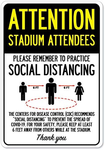 CIPID -19 AVISO SIGN - ATENÇÃO ATENÇÃO ATENDECIDOS Os participantes praticam distanciamento social | Descasque e o gráfico da