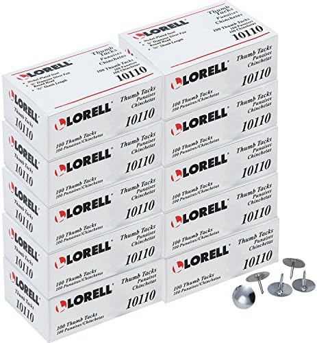 Lorell 5/16 de aço tacadas de aço 0,31 haste - 0,38 Cabeça - para cronograma, parede - 1000/caixa - prata - níquel banhado