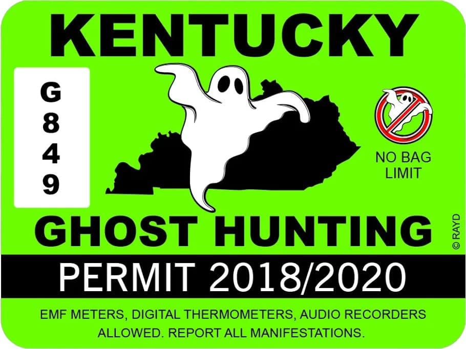 Kentucky Ghost Hunting Permission Adesivo Auto Adesivo Vinil Paranormal Hunter KY - C1070 - 6 polegadas ou 15 centímetros Tamanho do