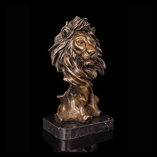 Yfqhdd Bronze Leão Cabeça Arte Decoração Casa Decoração Antique Hot Casting Bronze Metal Lion Head estátua Arte escultura