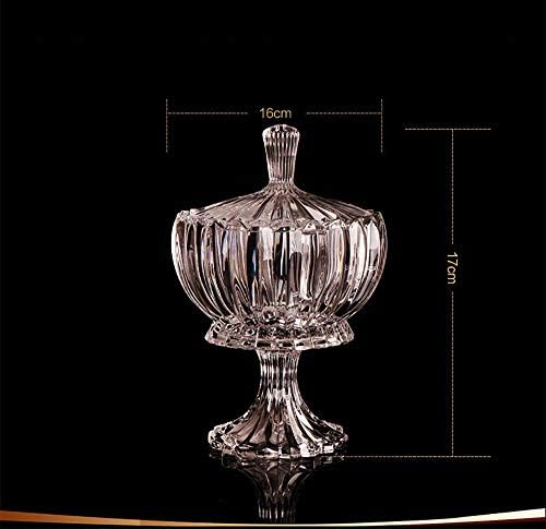 Janron Glass Candy Prato com tampa Decorativa Tigela de Cristal de Cristal Jar de Armazenamento Caixa de Armazenamento da Casa Doméstica
