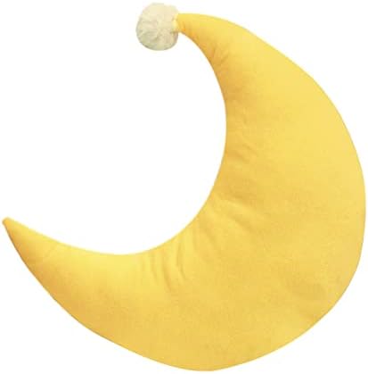 Zhidiloveyou lua travesseiro lua amarela Pillow fofo brinquedo de pelúcia para crianças 15,7 × 7,8