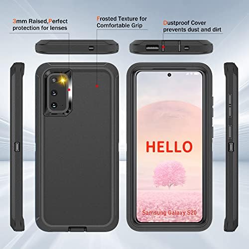 Case JSHRU Galaxy S20, capa de telefone para uso pesado de proteção militar, prova de choque/gota/poeira 3 em 1 caso