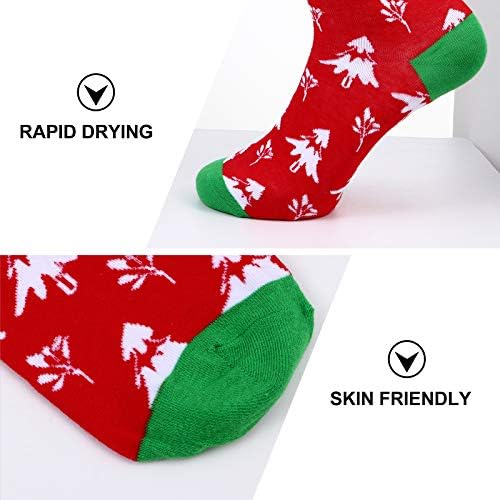 6 pares de Natal Meio-Calf Socks Elementos ao ar livre meias Decorações de Natal Presentes Ornamentos