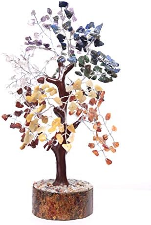 Sete árvore de chakra | Árvore de cristais de cura | Árvore de Bonsai Feng Shui | Reiki Crystal Tree | Árvore para