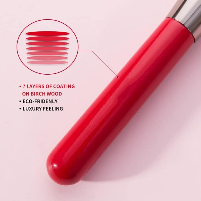 Pincéis de maquiagem de olhos vermelhos sdfgh defina um kit profissional de pincel de lascas de lasca de cabelo natural do cabelo