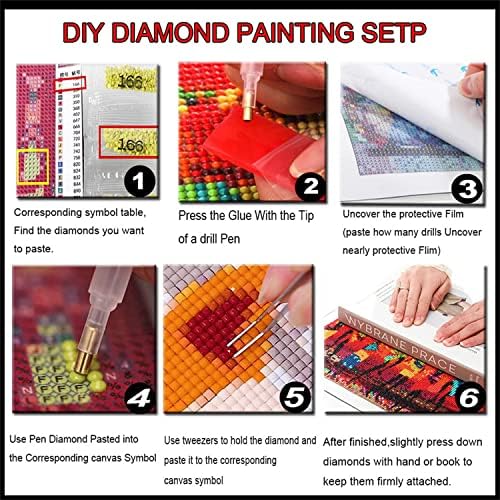 Kits de pintura de diamante 5D DIY para adultos, 5 conjuntos/peças Bordado de diamante Diamante Brill Drill Crystal Rhinestone Stitch