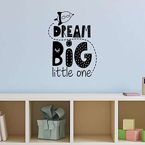 Decalque de arte da parede de vinil - Dream Big Little One - 23 x 17 - Trendy Inspirational Cute Design adesivo para