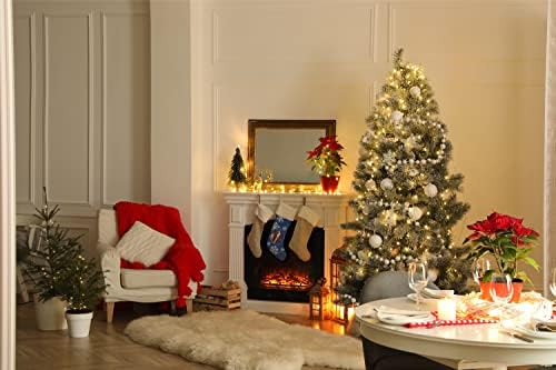 Tesouros de Caroline SC9372-CS Basset Hound Winter Snowflakes Holiday Christmas Stocking, lareira pendurando meias
