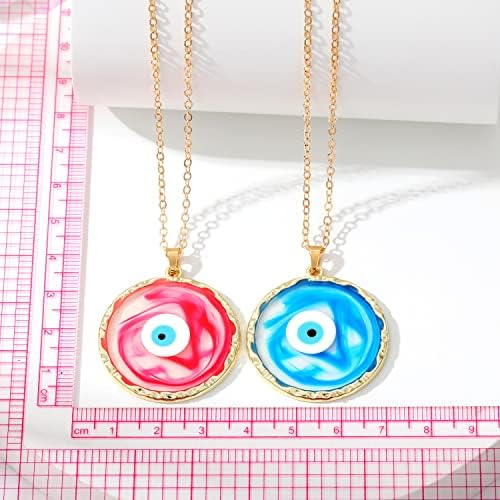 Tenghong2021 Resina colorida Evil Olhos Pingente Pingente Proteção Amuleta Proteção Handmada Colar Lucky Desejo Jóias de Amizade