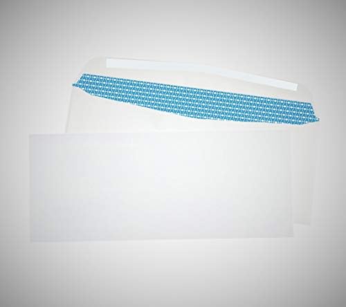 5009 Segurança envelopes brancos, fechamento gummed, padrão de tonalidade de segurança premium - sem janela, enveguard, tamanho