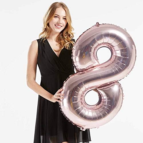 48 polegadas de ouro rosa 48 Hélio Jumbo Número digital Balões, 48º aniversário decoração para mulheres ou homens, 48 ​​suprimentos