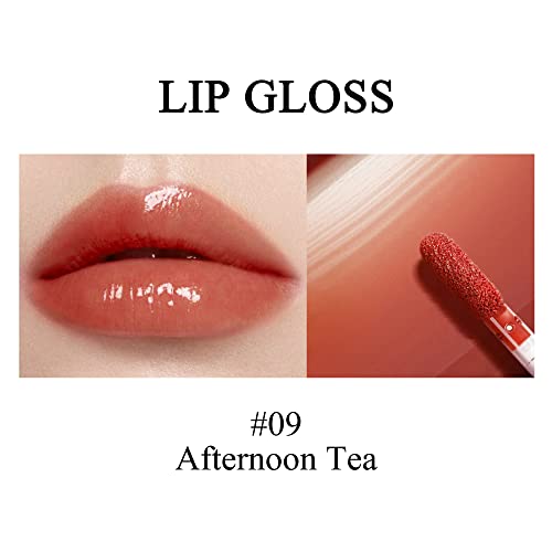 Cilrofelr Lip Gloss não bobo, brilho labial, brilho labial, brilho labial brilhante e vegano, alto pigmento, super natural para