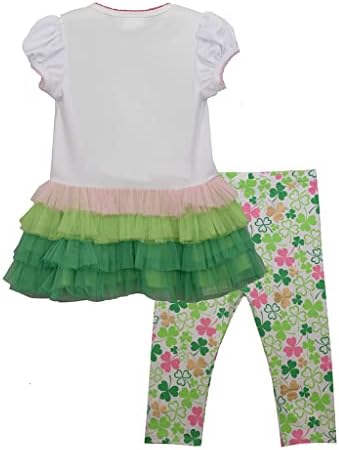 Bonnie Jean Girl's St Patrick's Day Shamrock Leggings para bebê criança e meninas