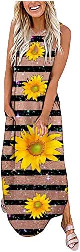 Vestidos longos de verão lmdudan para mulheres estampas florais cortadas mangas maxi vestidos crossover halter pescoço traseiro