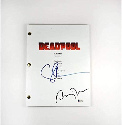 DP Ryan Reynolds e Stefan Kapicic Deadpool Script assinado autografado autêntico Beckett Bas Coa