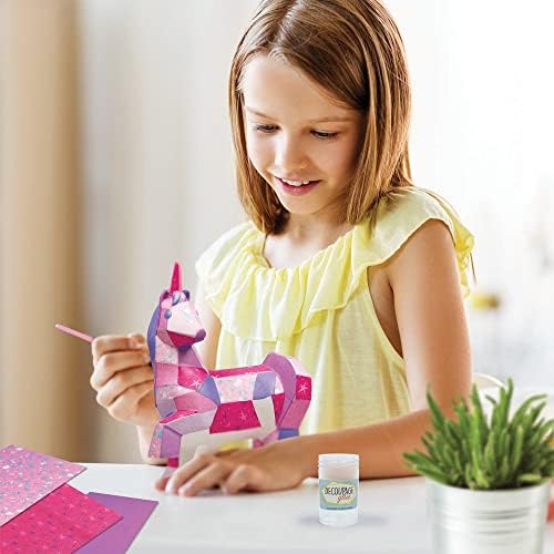 Bright Stripes Decoupage Animal Craft Kit, Artes e ofícios para crianças de 8 a 12 anos, o conjunto de criatividade infantil de DIY