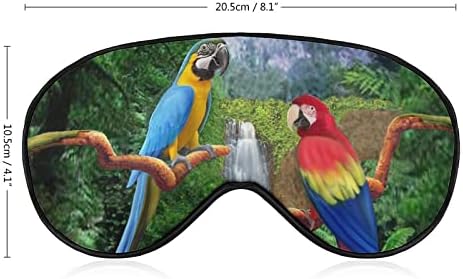 Papagaios tropicais máscara de sono máscara de olhos oculares portáteis com cinta ajustável para homens mulheres