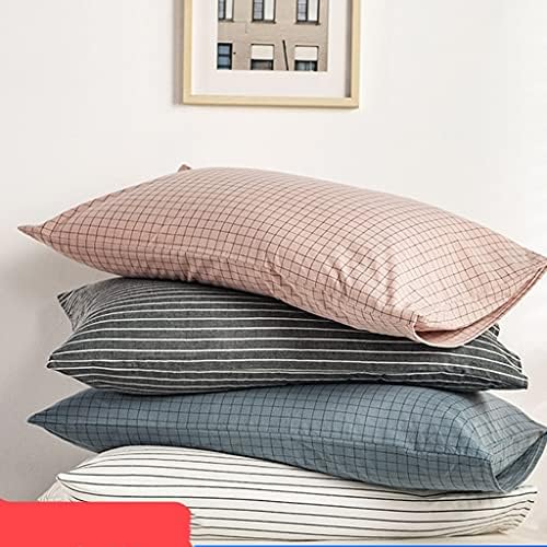 N/A Solid Color Plaid Pillow Cand Water Wash Cotton Sofá Decoração de casa decorativa 47cmx74cm Capas de travesseiros de moda