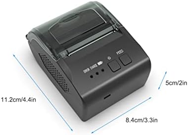 Impressora móvel huiop, 58mm de impressão portátil de recibo térmica portátil USB e BT 2 polegadas Impressora sem fio Alta velocidade