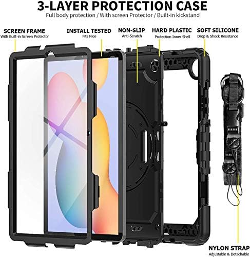 Samsung Galaxy Tab S6 Lite Case 10.4 2022/2020 Com o suporte de caneta do protetor de tela, Caso de proteção de serviço