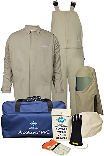 Nacional de roupas de segurança kit4sc40ec2x08 Empreiteiro de arcguard CAT 4 Kit de arco com casaco curto e babador