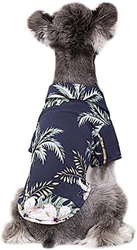 Camisa de cachorro floral de estilo Secodrout Hawaii, camisetas de verão de pet shirts respiráveis ​​roupas frias havaianas