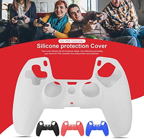 Caso de proteção para PS5 Dualsense Non Slip Silicone Game Controller Protective Case com alças de polegar, estojo de silicone