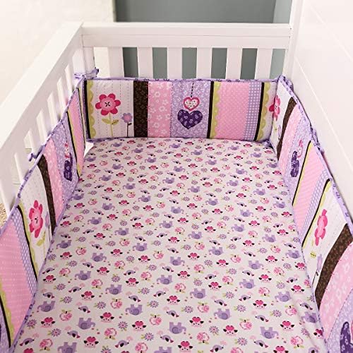 Lençóis de berço de algodão Butterfly Elephant Purple Owl Cartoon Baby Bedding Sheets 1 PC