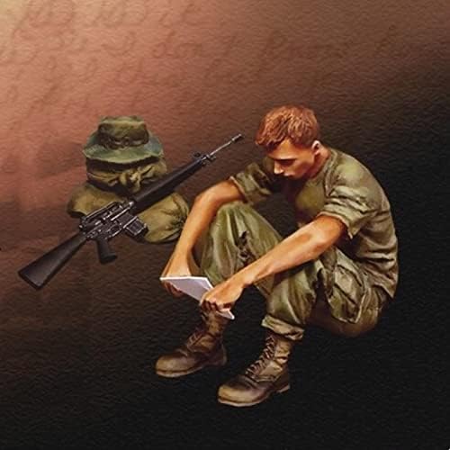 Goodmoel 1/35 Guerra do Vietnã Soldado US Soldado Leitura Carta Resina Soldado Modelo Kit/Kit Miniatura de Soldado sem montagem