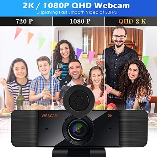 Câmera da web 1080p da Coloyee Webcam HD, transmissão de câmera com capa em grande angular para gravação, chamada, conferência,
