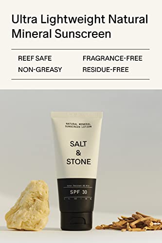Salt & Stone SPF 30 Protetor solar mineral natural com óxido de zinco. Proteção solar de amplo espectro que afunda sem