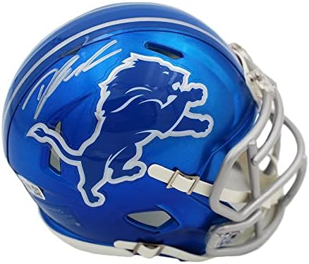 D'Andre Swift assinado Detroit Lions Speed ​​Flash NFL Mini Capacete - Mini Capacetes NFL autografados