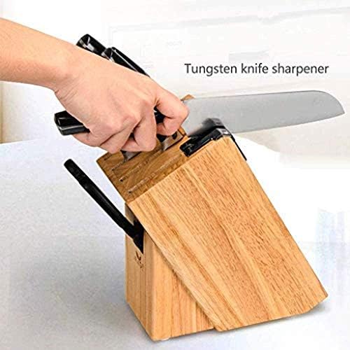 Bloco de faca de llryn para facas utilidades de bife armazenamento de madeira natural durável no armário da cozinha da